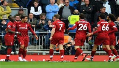 ليفربول يقهر توتنهام ويتربع على عرش الدوري اللإنجليزي