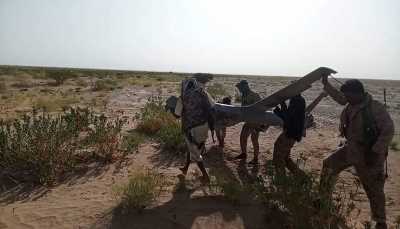 دفاعات الجيش الوطني تسقط طائرة مسيرة للحوثيين شرق الجوف